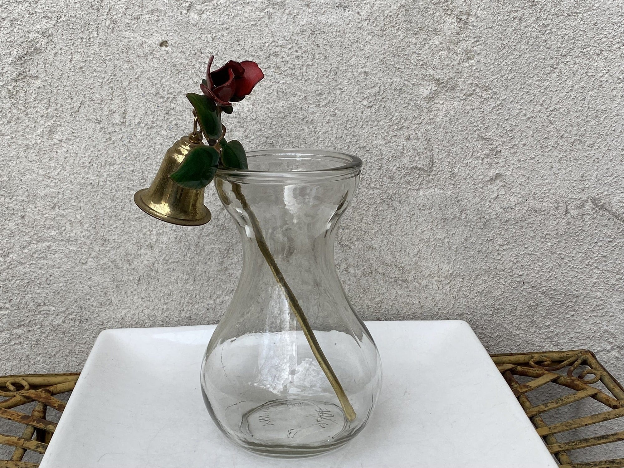 I Like Mike's Mid Century Modern Candle Snuffers Brass Candle Snuffer with Red Rose Cap and 7" Reach