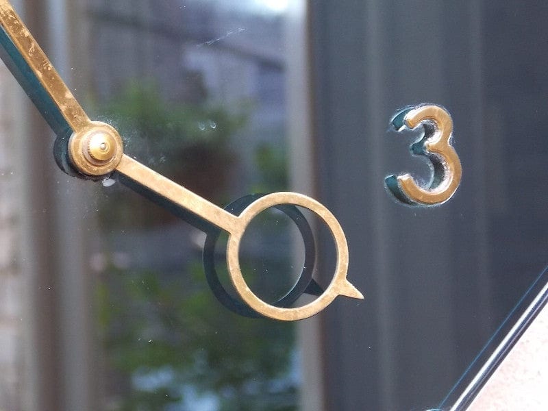 I Like Mike's Mid-Century Modern Clock Art Deco Blue Mirror Pendulum Wall Clock, German, Weight Driven