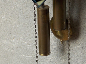 I Like Mike's Mid-Century Modern Clock Art Deco Blue Mirror Pendulum Wall Clock, German, Weight Driven