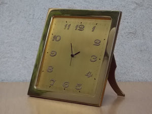 I Like Mike's Mid Century Modern Clock Ateliers Juvenia Brass Square Mantel Clock with Updated Movement & Hands