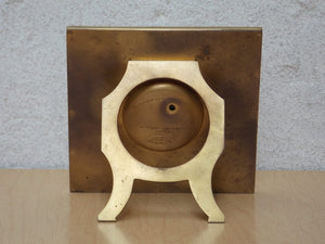 I Like Mike's Mid Century Modern Clock Ateliers Juvenia Brass Square Mantel Clock with Updated Movement & Hands