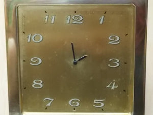 I Like Mike's Mid Century Modern Clock Ateliers Juvenia Brass Square Mantel Clock with Updated Movement & Hands