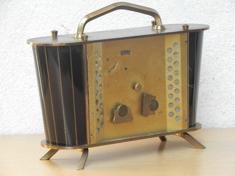 I Like Mike's Mid Century Modern Clock Bay Birks Solid Brass Chiming Mantel Clock