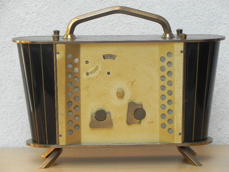 I Like Mike's Mid Century Modern Clock Bay Birks Solid Brass Chiming Mantel Clock