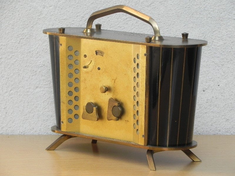 I Like Mike's Mid Century Modern Clock Bay Birks Solid Brass Chiming Mantel Clock