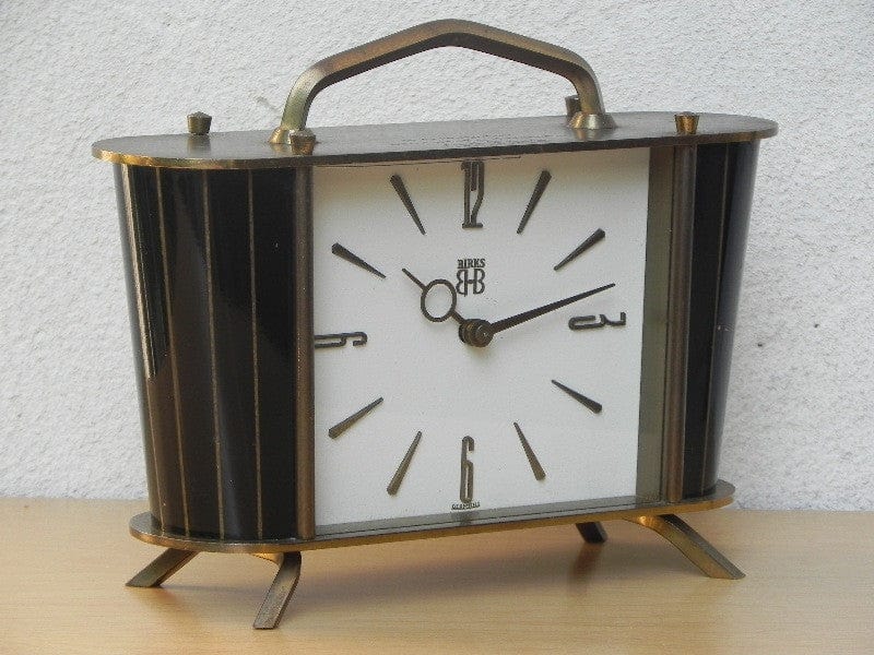 I Like Mike's Mid Century Modern Clock Bay Birks Solid Brass Chiming Mantel Clock