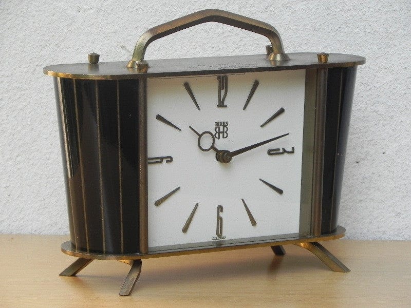 I Like Mike's Mid Century Modern Clock Bay Birks Solid Brass Chiming Mantel Clock