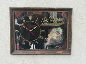 I Like Mike's Mid Century Modern Clock Dr. Pepper Advertising Mirror Clock, 1960's, New Quartz Sweep Movement
