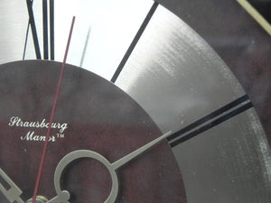 I Like Mike's Mid Century Modern Clock Elegant Strausbourg Quartz Oak Pendulum Wall Clock, 1980s