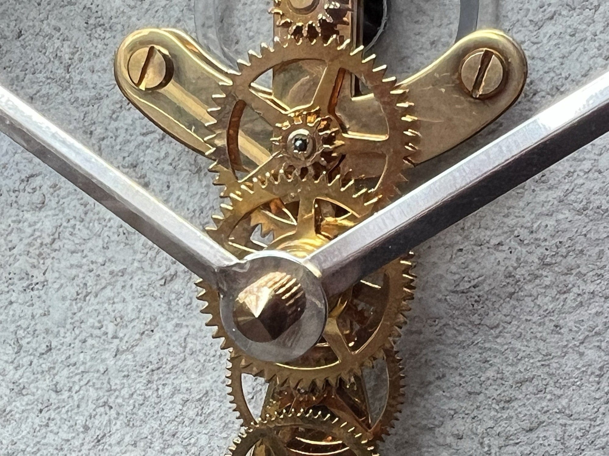 I Like Mike's Mid Century Modern Clock Elgin Oak Gold Floating Octagon Wall Clock