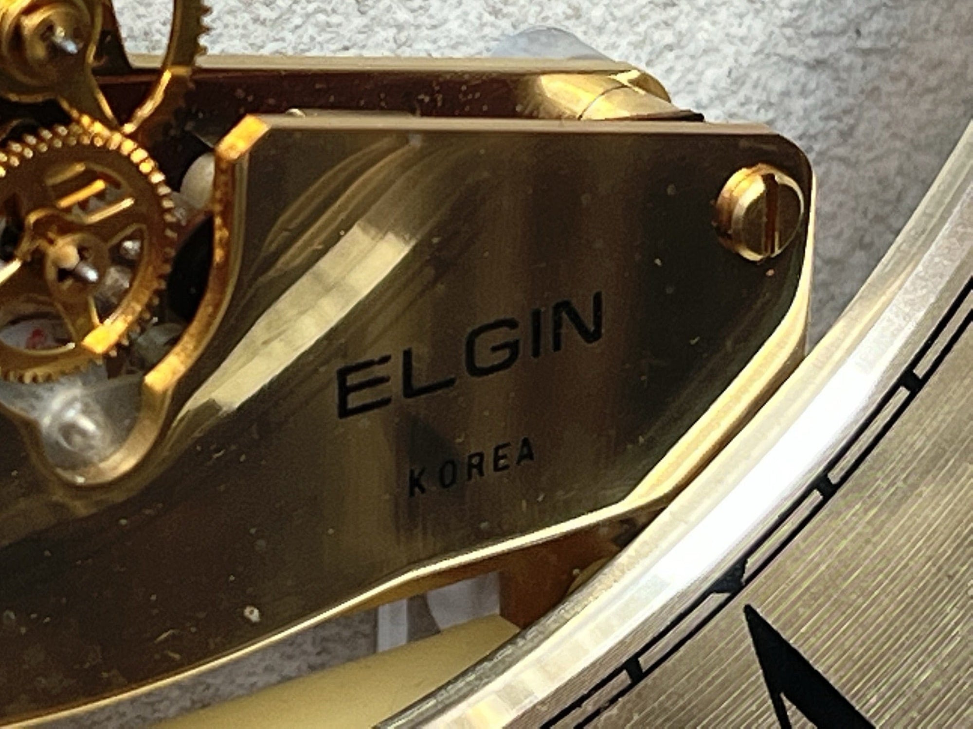 I Like Mike's Mid Century Modern Clock Elgin Oak Gold Floating Octagon Wall Clock