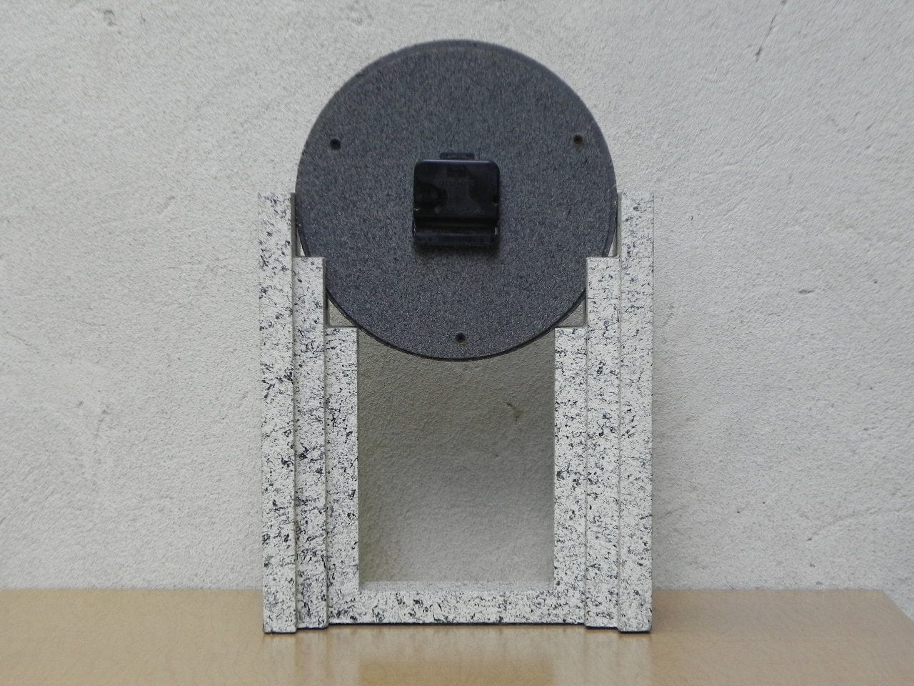 I Like Mike's Mid Century Modern Clock Empire Art Products Grey Faux Granite Mantle Clock, 1980s