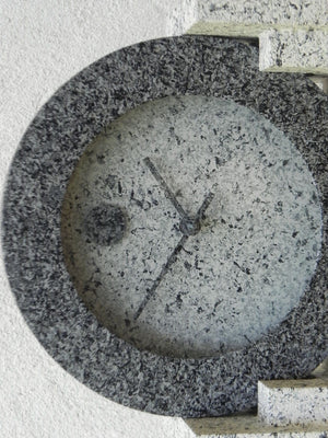 I Like Mike's Mid Century Modern Clock Empire Art Products Grey Faux Granite Mantle Clock, 1980s