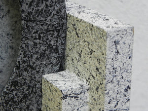 I Like Mike's Mid Century Modern Clock Empire Art Products Grey Faux Granite Mantle Clock, 1980s