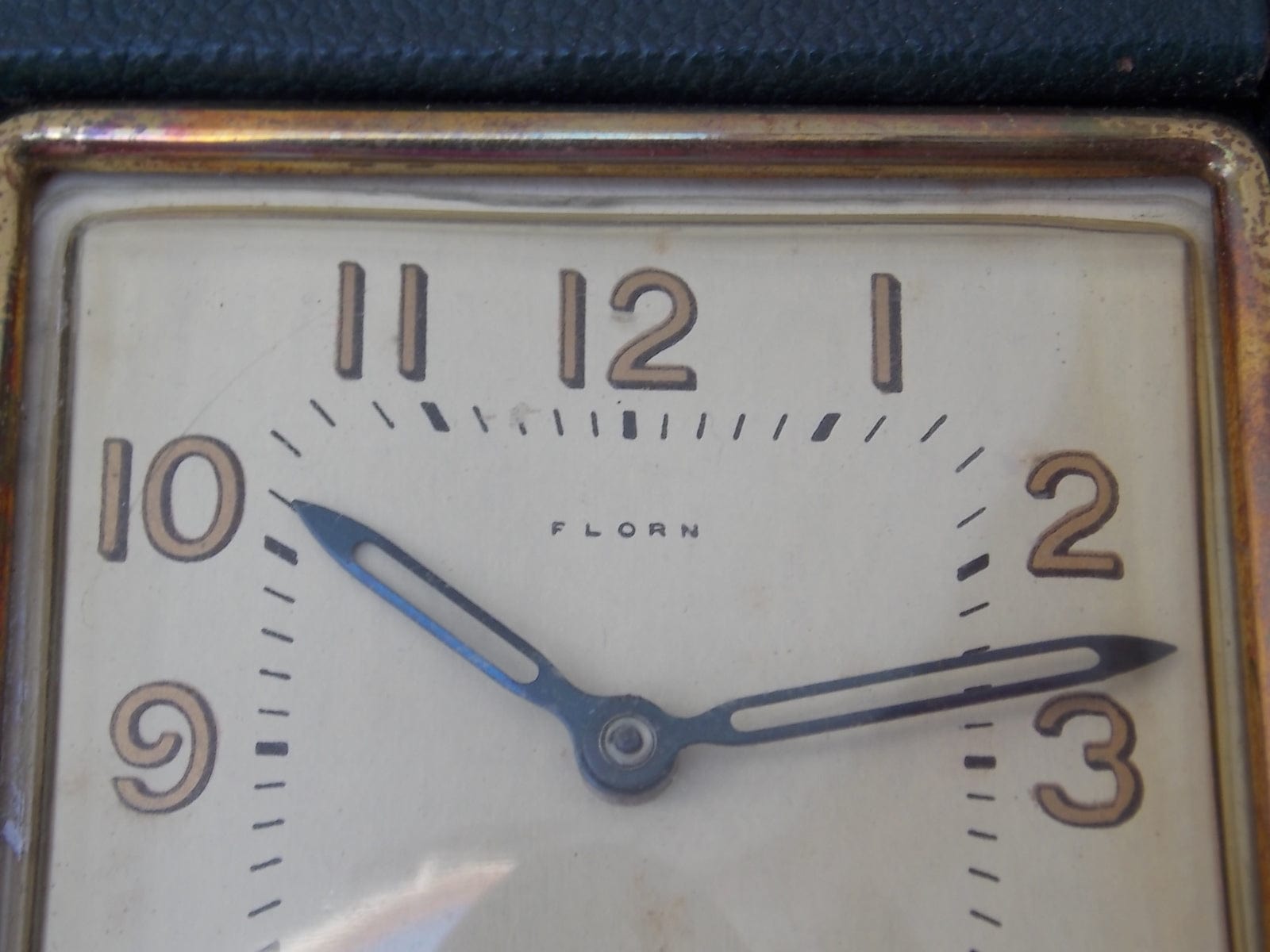 I Like Mike's Mid Century Modern Clock Florn Wind-Up Travel Clock from 1940's with Gene Tierney & Betty Grable