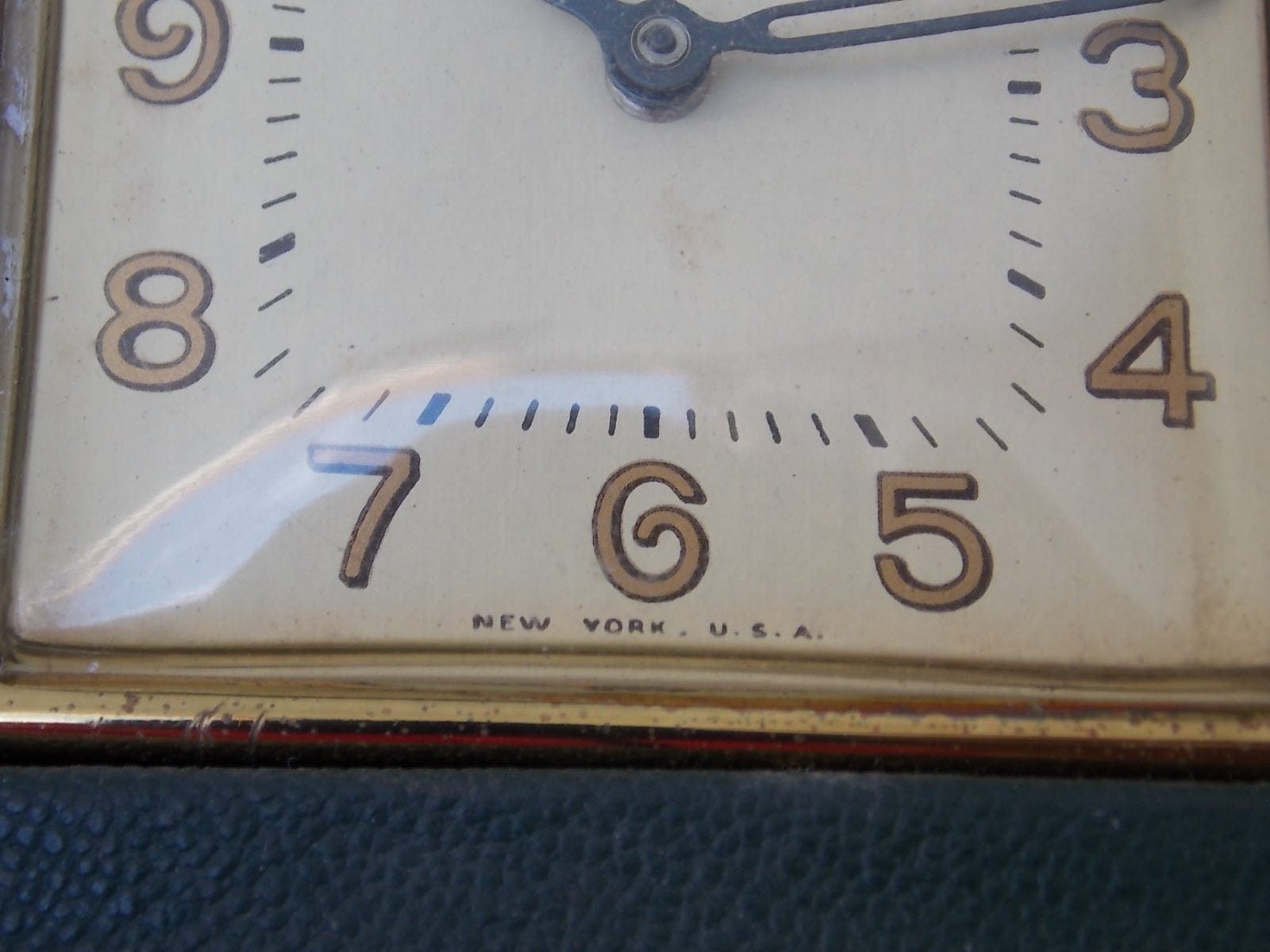 I Like Mike's Mid Century Modern Clock Florn Wind-Up Travel Clock from 1940's with Gene Tierney & Betty Grable