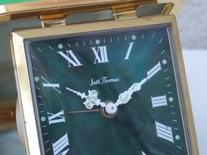 I Like Mike's Mid Century Modern Clock Green Seth Thomas West German Travel Clock, Wind Up