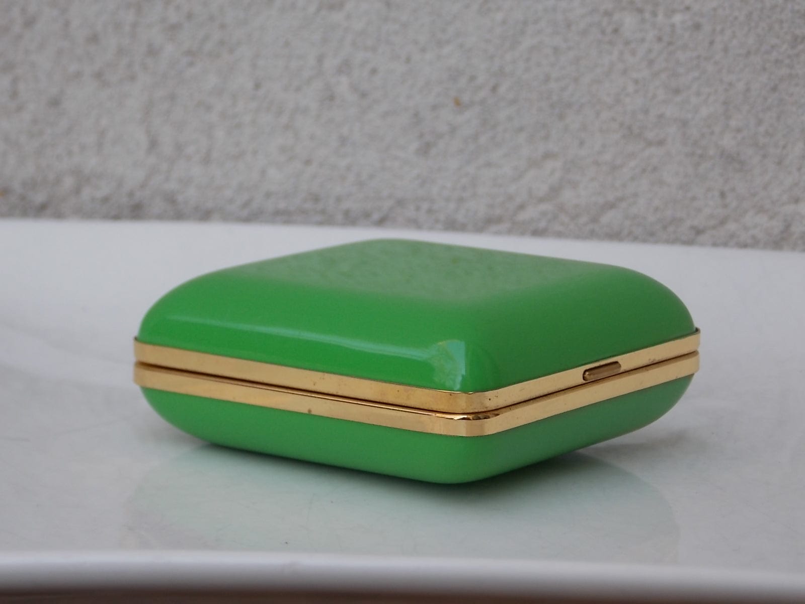 I Like Mike's Mid Century Modern Clock Green Seth Thomas West German Travel Clock, Wind Up
