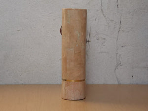 I Like Mike's Mid Century Modern Clock Heavy Pink 1980s Faux Marble Mantle Clock with Deco Details