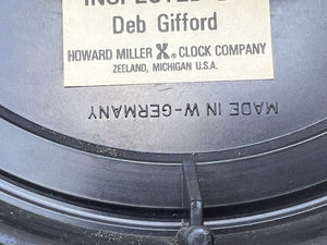 I Like Mike's Mid Century Modern Clock Howard Miller Small Round Brass Wall Clock, Battery Movement