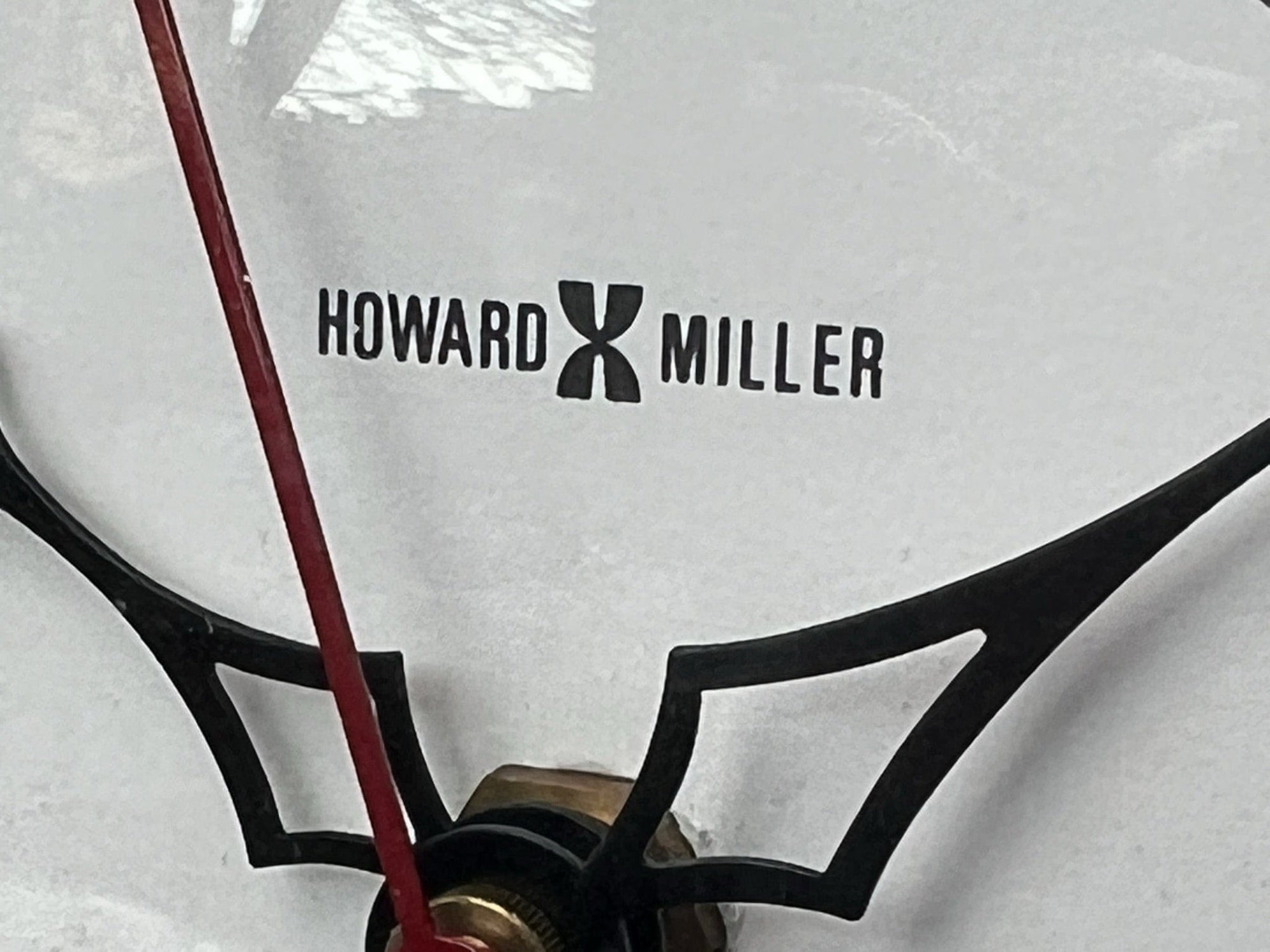 I Like Mike's Mid Century Modern Clock Howard Miller Small Round Brass Wall Clock, Battery Movement