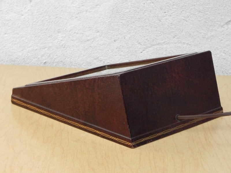I Like Mike's Mid Century Modern Clock Kalex Large Gold World Desk Clock in Leather, from 1951