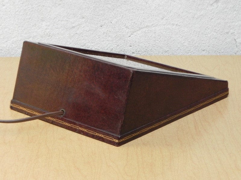 I Like Mike's Mid Century Modern Clock Kalex Large Gold World Desk Clock in Leather, from 1951