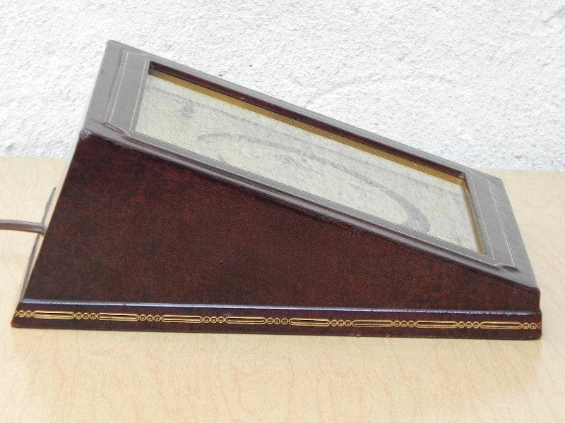 I Like Mike's Mid Century Modern Clock Kalex Large Gold World Desk Clock in Leather, from 1951