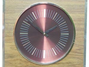 I Like Mike's Mid Century Modern Clock Large Mid-Century Modern Wooden Wall Clock with Chrome by Sunbeam