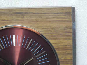 I Like Mike's Mid Century Modern Clock Large Mid-Century Modern Wooden Wall Clock with Chrome by Sunbeam