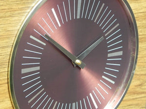 I Like Mike's Mid Century Modern Clock Large Mid-Century Modern Wooden Wall Clock with Chrome by Sunbeam