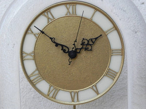 I Like Mike's Mid Century Modern Clock Large Modern 1980s Lucite Quartz Pendulum Mantel Clock, New Movement