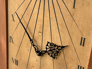 I Like Mike's Mid Century Modern Clock Large Palladio Hand Carved Wood Venetian Italian Wall Clock, with Sun and Chickens