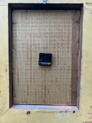 I Like Mike's Mid Century Modern Clock Large Palladio Hand Carved Wood Venetian Italian Wall Clock, with Sun and Chickens