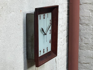 I Like Mike's Mid Century Modern Clock Large Square Wood Framed Light Up Good Year Clock, Circa 1930, Updated Quartz Movement