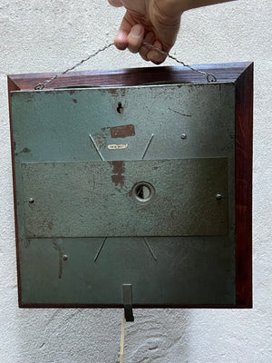 I Like Mike's Mid Century Modern Clock Large Square Wood Framed Light Up Good Year Clock, Circa 1930, Updated Quartz Movement