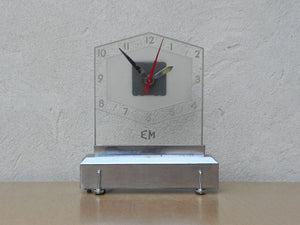 I Like Mike's Mid Century Modern Clock Light Up Glass and Chrome Deco Mantel Clock, New Movement