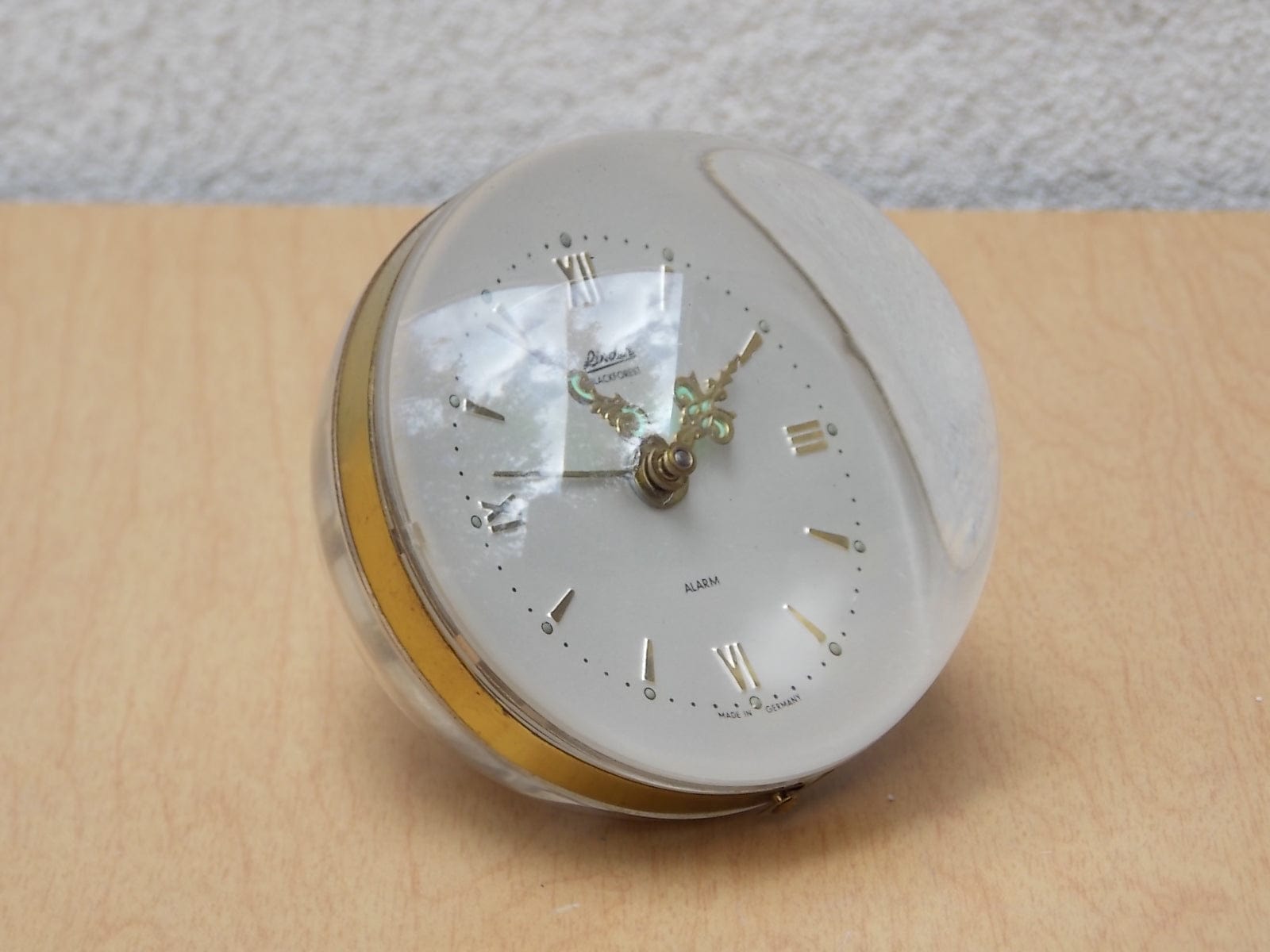 I Like Mike's Mid Century Modern Clock Linden Blackforest Round Bubble Alarm Clock