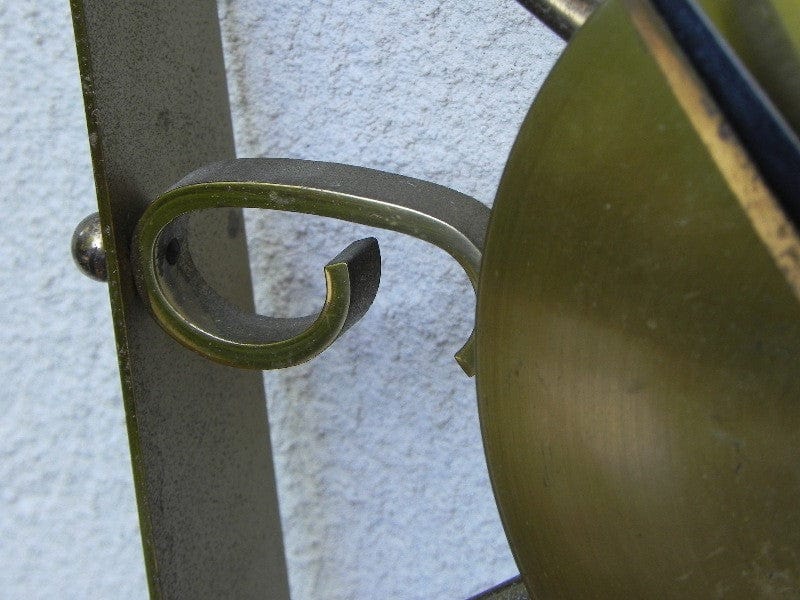 I Like Mike's Mid Century Modern Clock Phinney Walker Brass Wind Up Floating Wall Clock