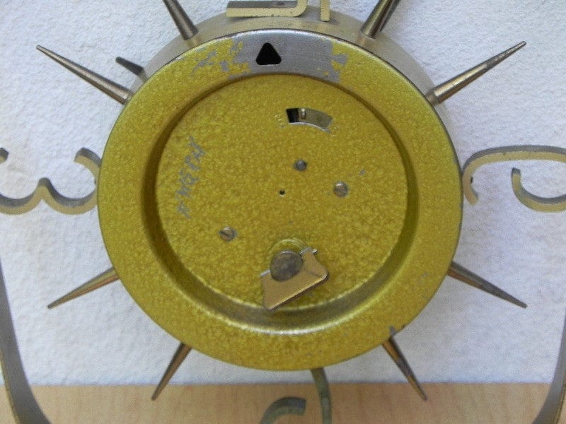 I Like Mike's Mid Century Modern Clock Phinney Walker Brass Wind Up Floating Wall Clock