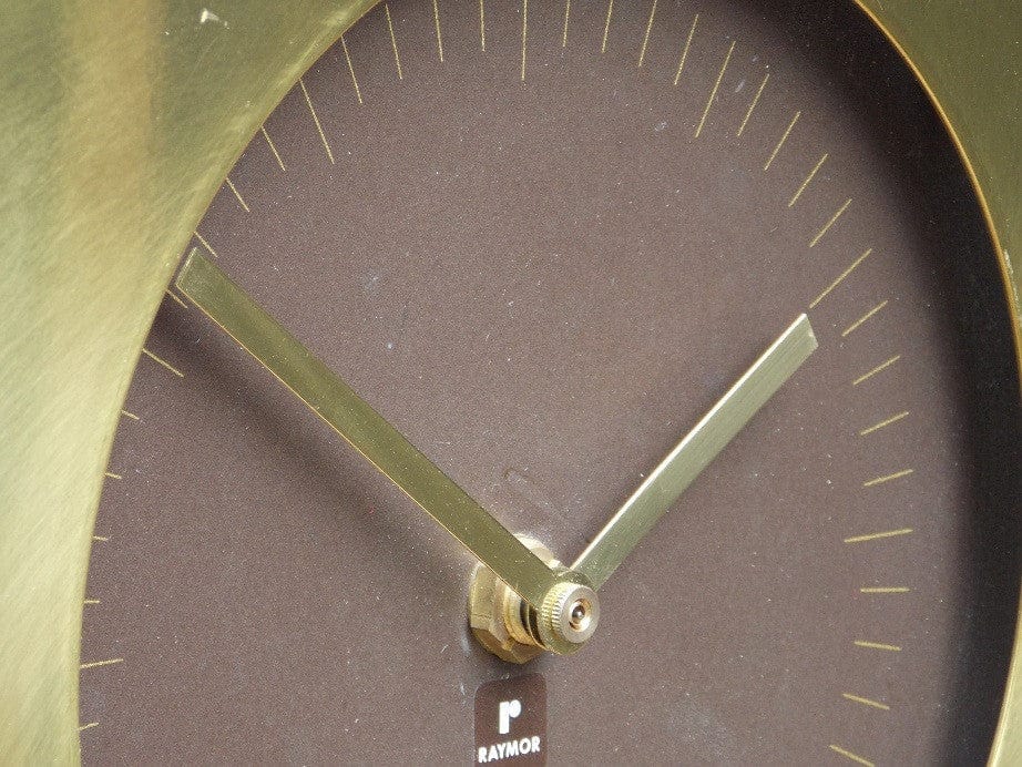 I Like Mike's Mid-Century Modern Clock Raymor Lucite & Brass Wall Clock Chronoquartz