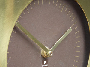 I Like Mike's Mid-Century Modern Clock Raymor Lucite & Brass Wall Clock Chronoquartz