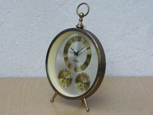 I Like Mike's Mid Century Modern Clock Rhythm Round Alarm Clock Weather Station