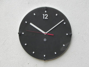 I Like Mike's Mid Century Modern Clock Round Black & White Modern Wall Clock by Peter Pepper Products