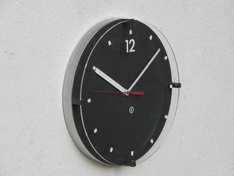 I Like Mike's Mid Century Modern Clock Round Black & White Modern Wall Clock by Peter Pepper Products