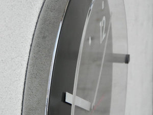 I Like Mike's Mid Century Modern Clock Round Black & White Modern Wall Clock by Peter Pepper Products
