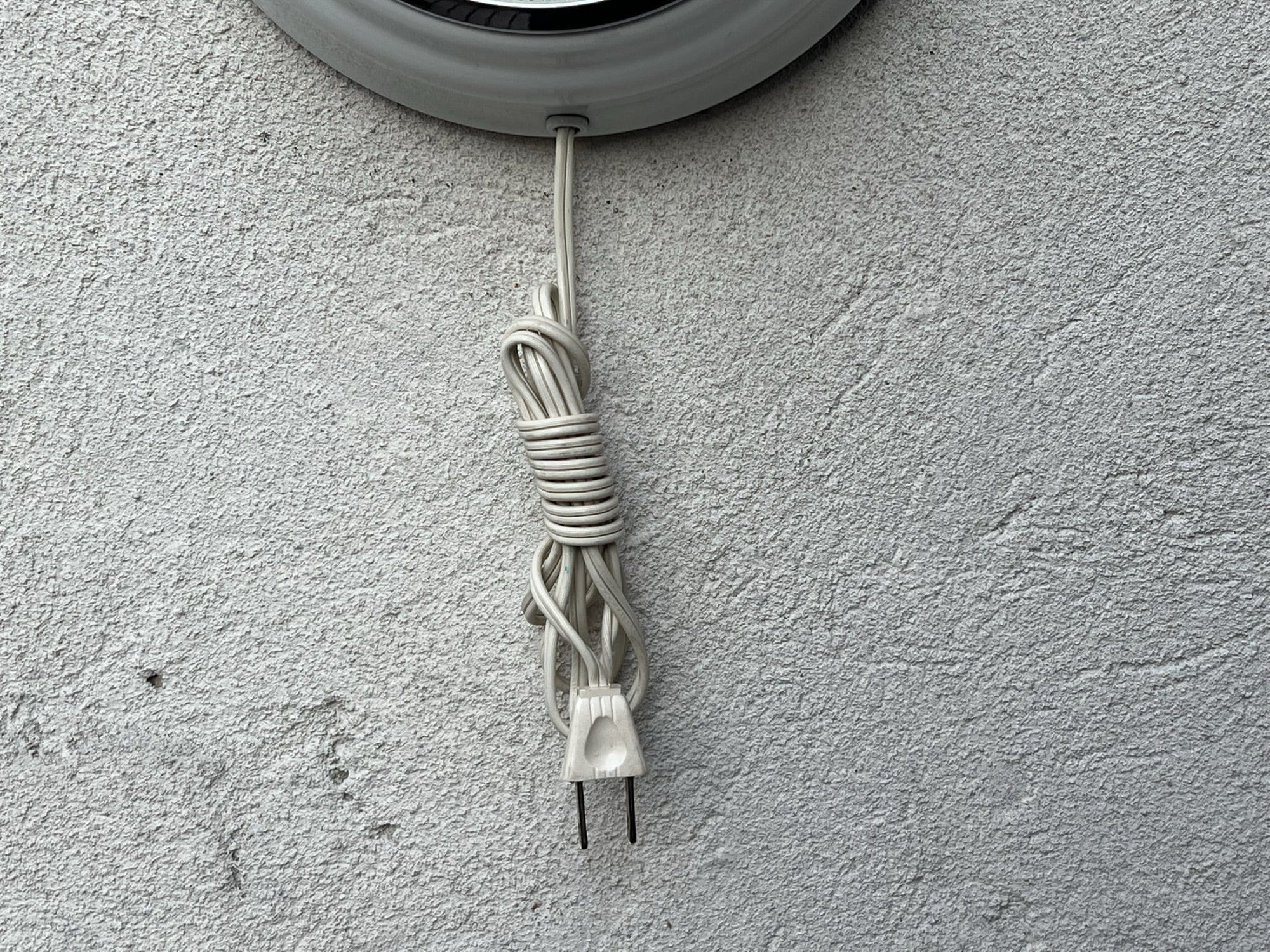 I Like Mike's Mid Century Modern Clock Round White Chrome Electric Wall Clock by United Clocks