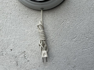 I Like Mike's Mid Century Modern Clock Round White Chrome Electric Wall Clock by United Clocks