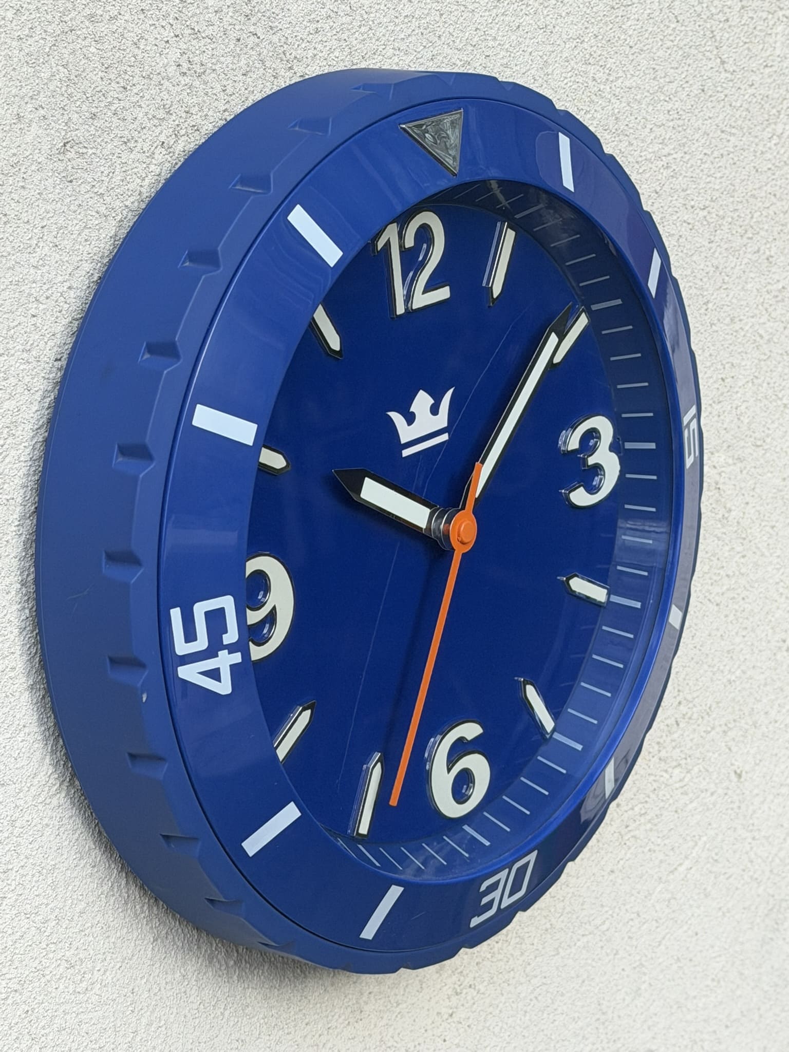 I Like Mike's Mid Century Modern Clock Royal Blue Watch Wall Clock with Sweep Second Hand