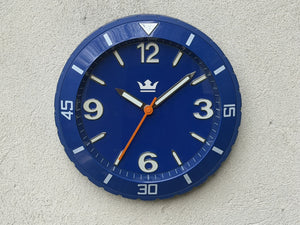 I Like Mike's Mid Century Modern Clock Royal Blue Watch Wall Clock with Sweep Second Hand